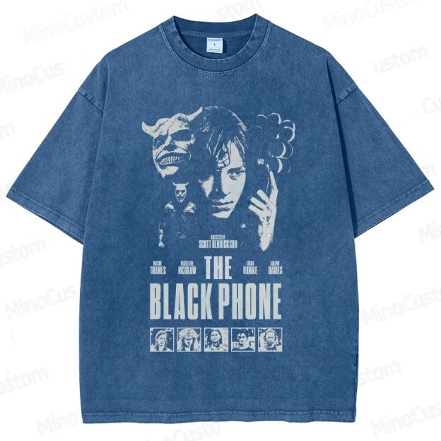 The Black Phone Vintage Washed Horror Thriller T - shirt
