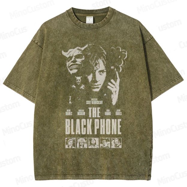 The Black Phone Vintage Washed Horror Thriller T - shirt