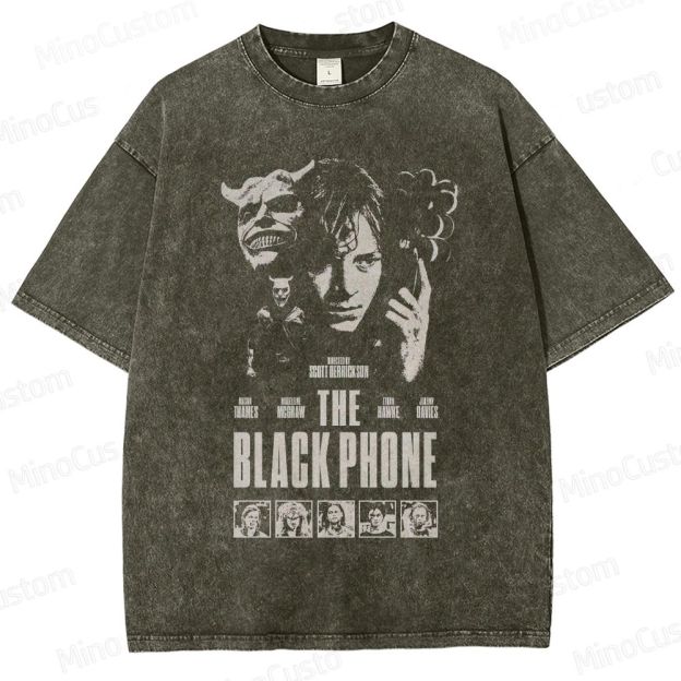 The Black Phone Vintage Washed Horror Thriller T - shirt