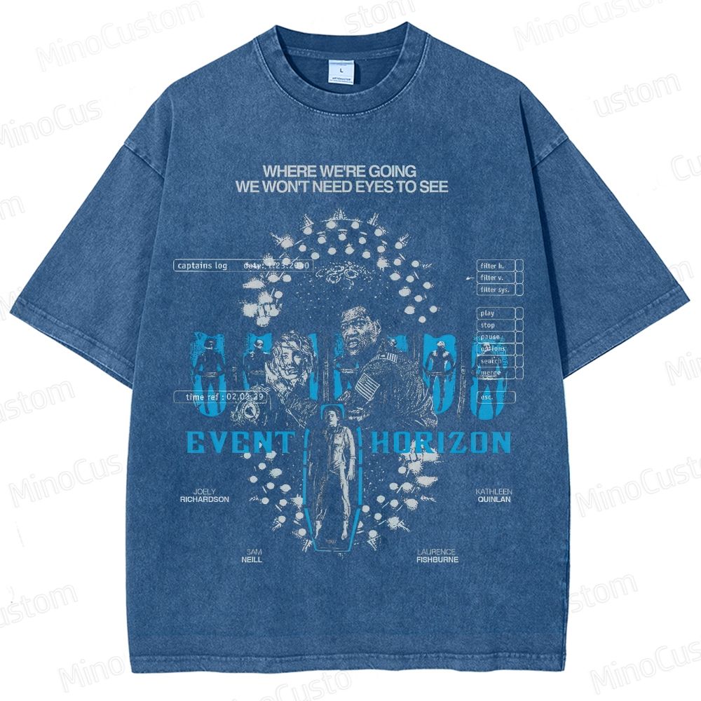 Event Horizon Vintage Washed Sci - Fi Horror T - shirt