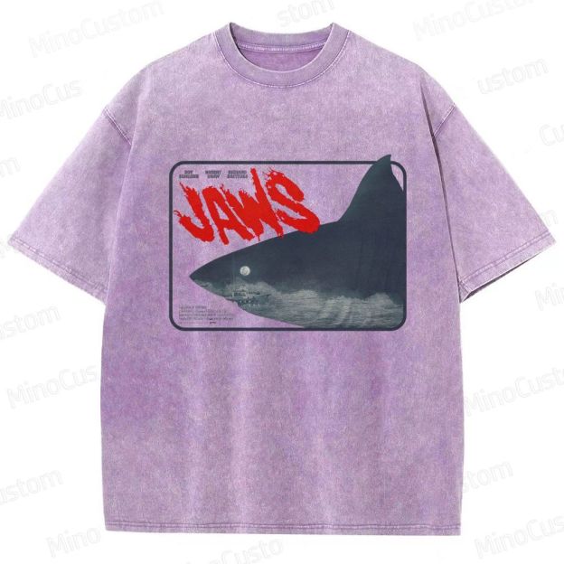 Jaws Vintage Washed Thriller Adventure T - shirt
