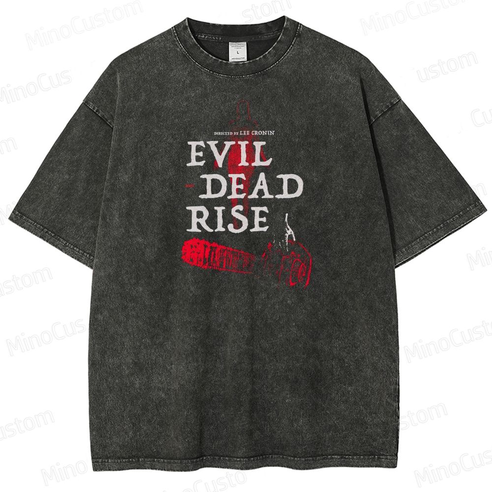 Evil Dead Rise Vintage Washed Horror T - shirt