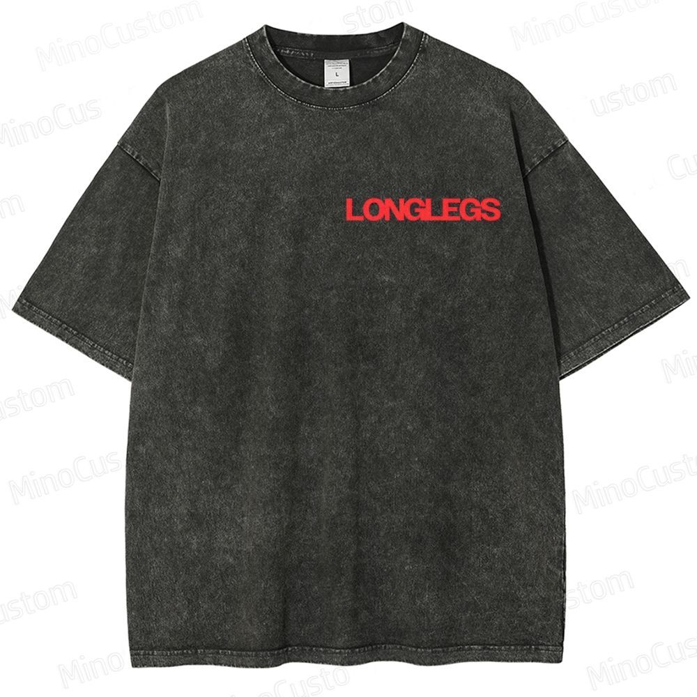 Longlegs Vintage Washed Horror Thriller T - shirt