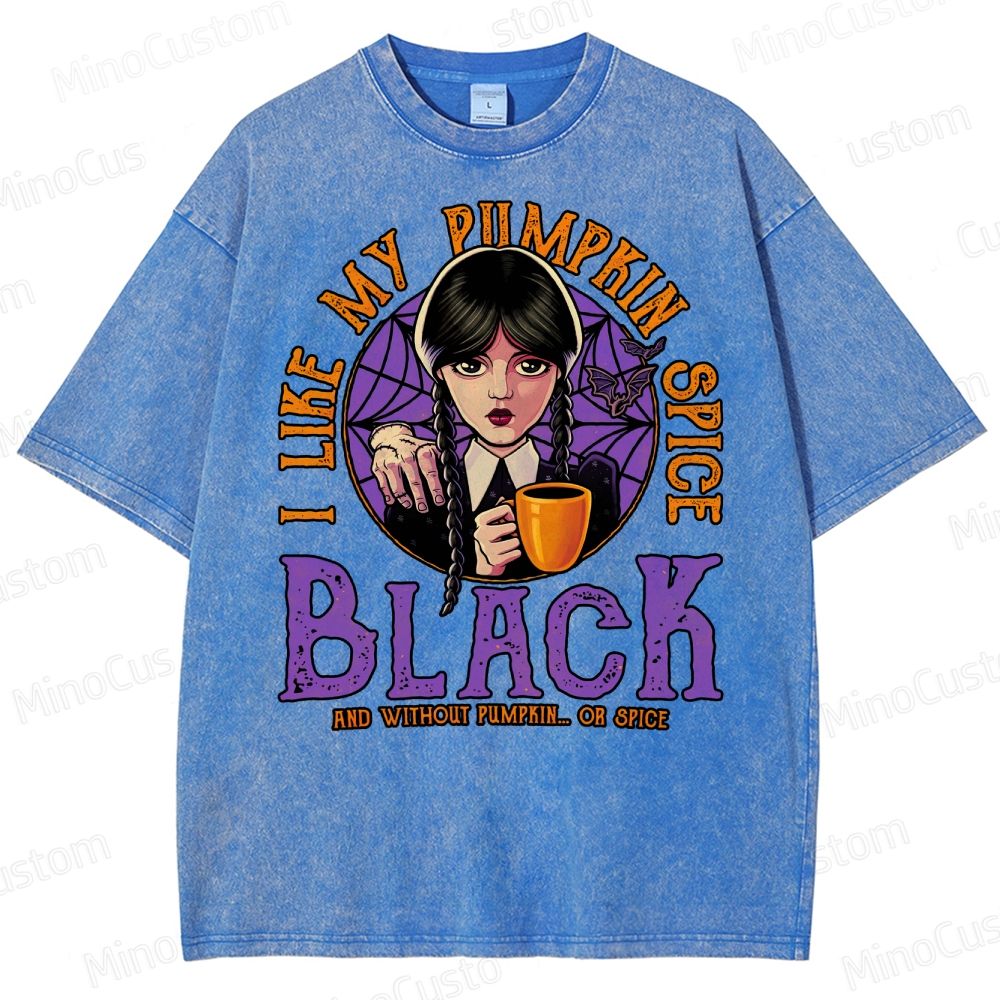 Pumpkin Spice Black Geek Washed T-Shirt 