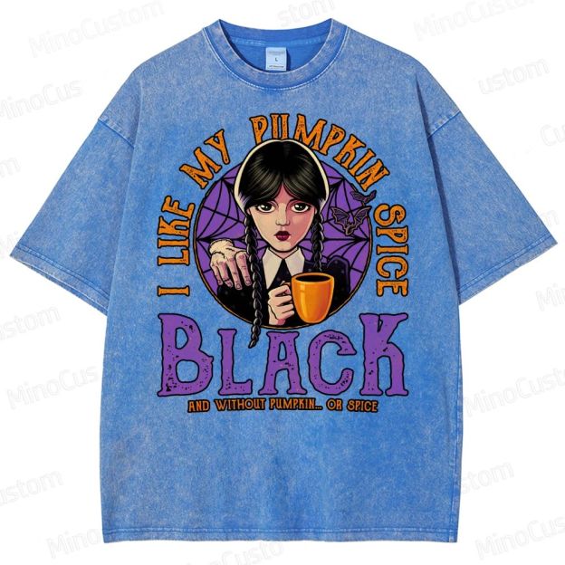 Pumpkin Spice Black Geek Washed T-Shirt 