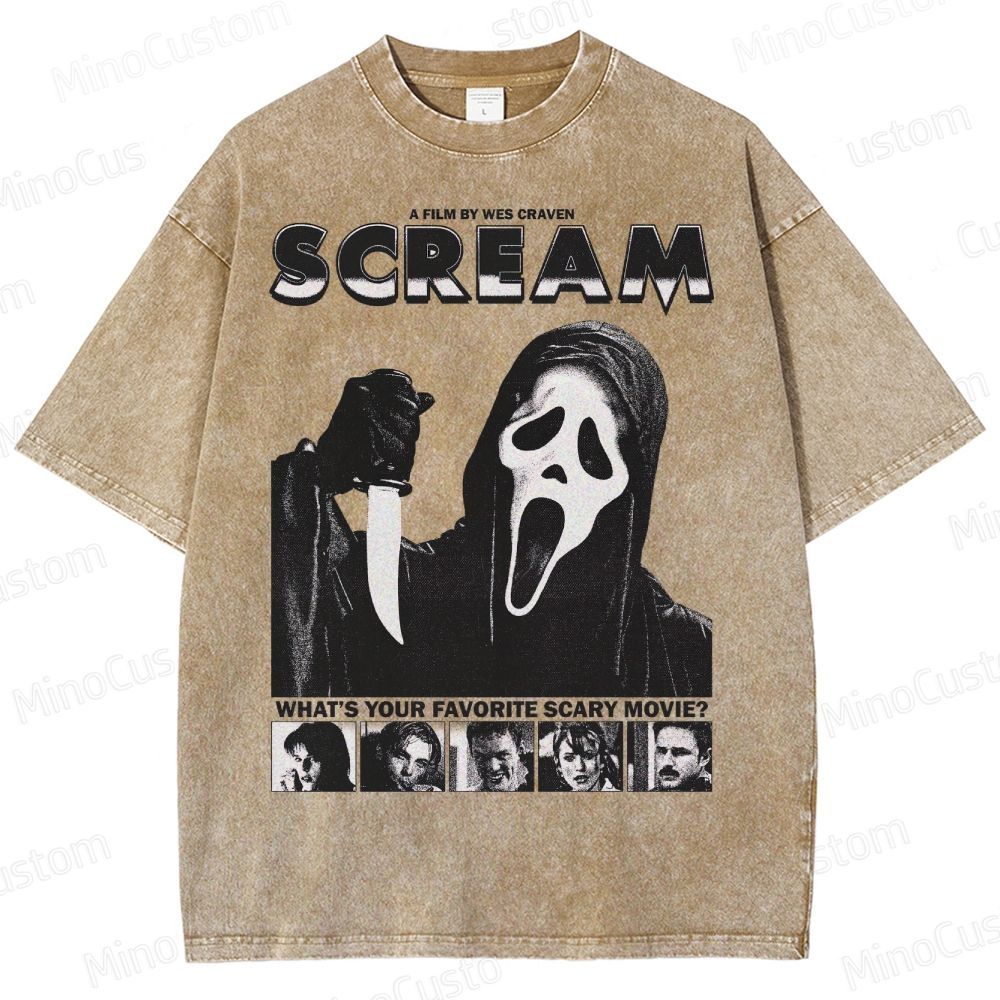 Scream Ghostface Horror Washed T-Shirt 