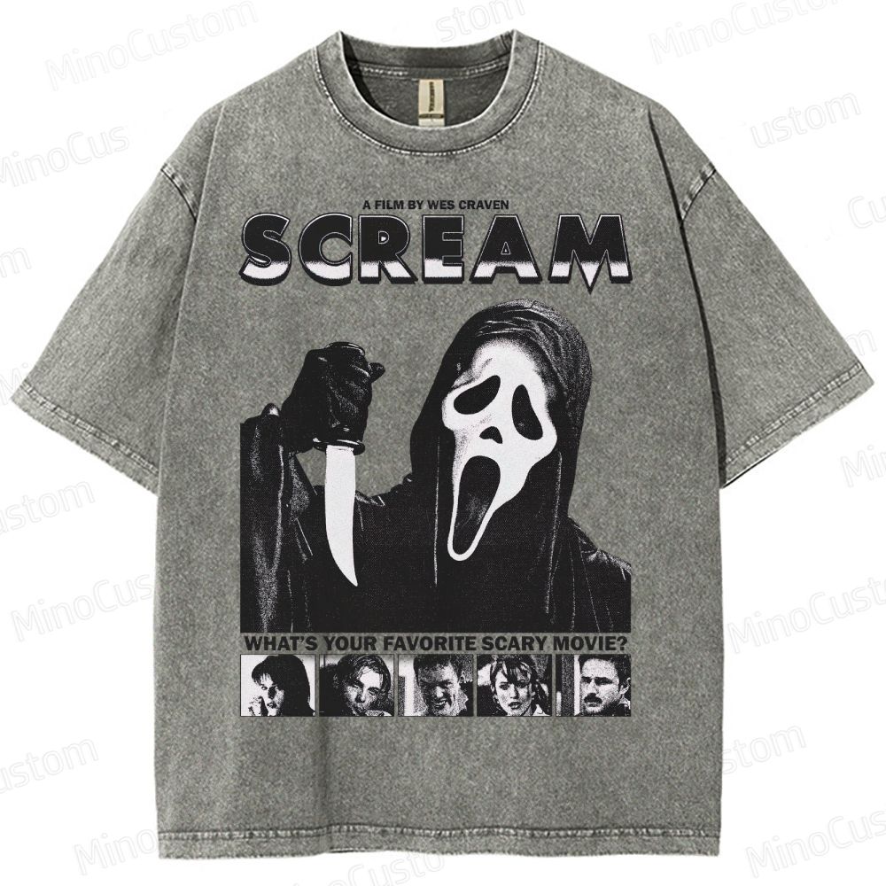 Scream Ghostface Horror Washed T-Shirt 