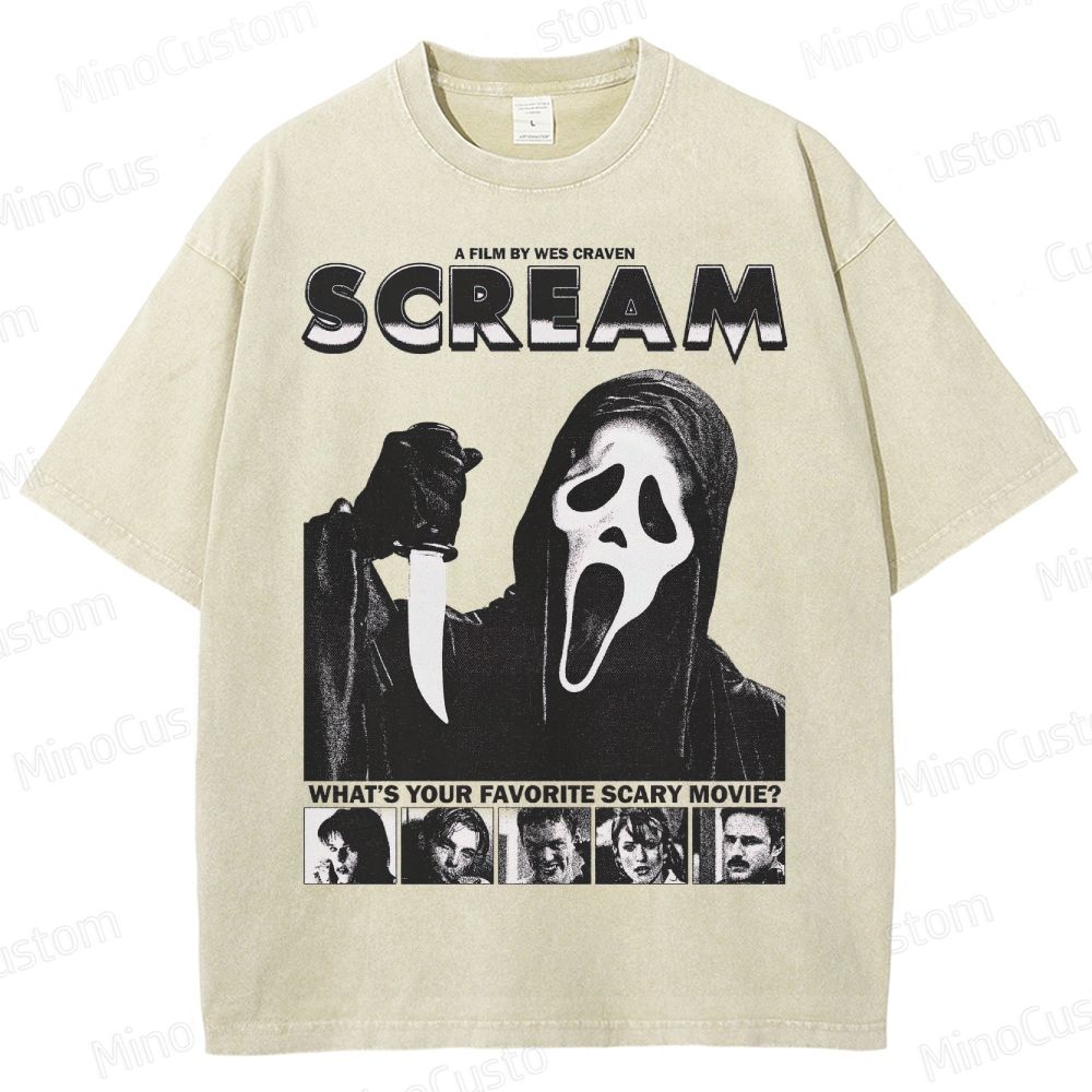Scream Ghostface Horror Washed T-Shirt 