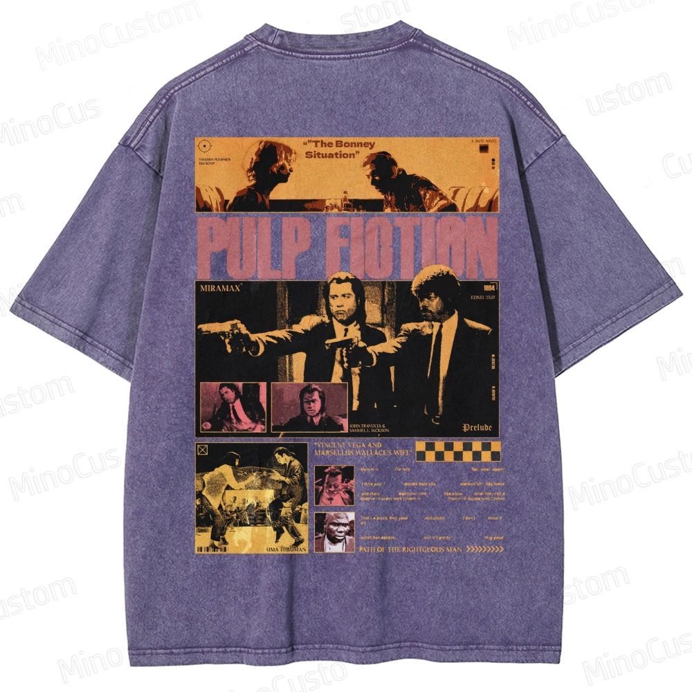 Pulp Fiction Collage Graphic Washed T-Shirt 
