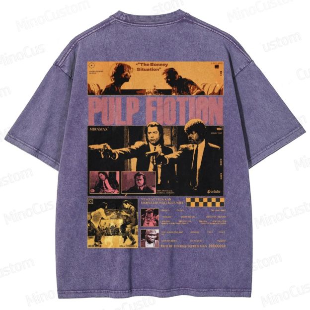 Pulp Fiction Collage Graphic Washed T-Shirt 