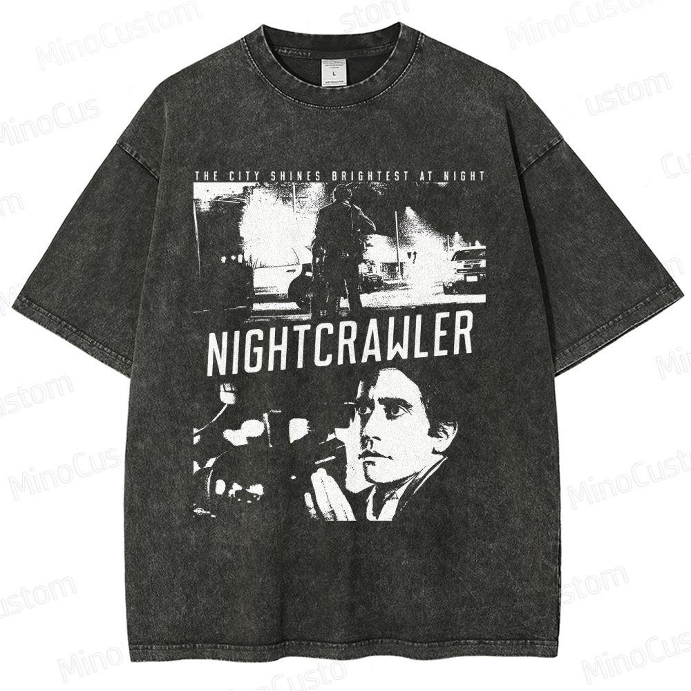 Nightcrawler Vintage Washed Thriller Drama T - shirt