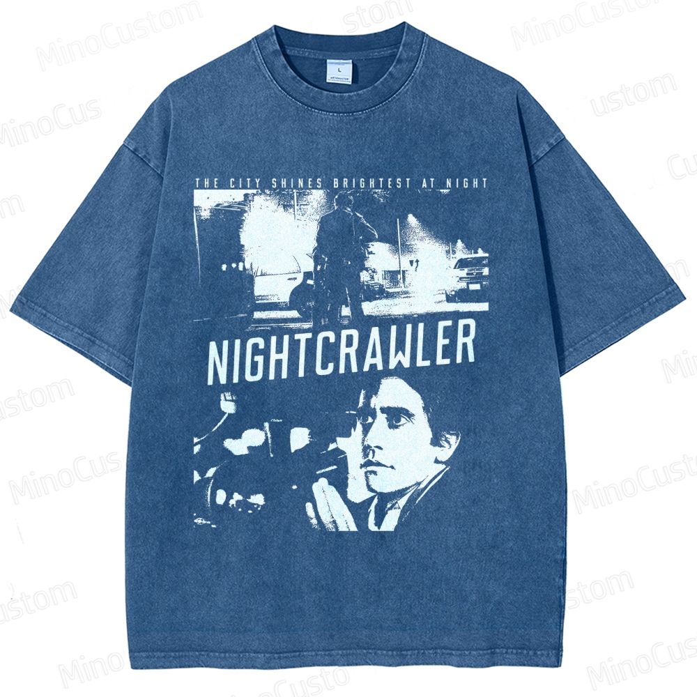 Nightcrawler Vintage Washed Thriller Drama T - shirt