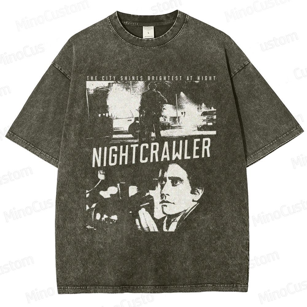 Nightcrawler Vintage Washed Thriller Drama T - shirt