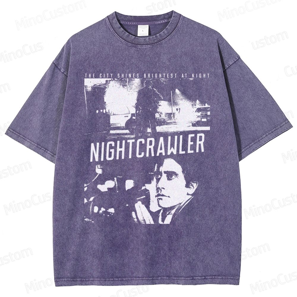 Nightcrawler Vintage Washed Thriller Drama T - shirt