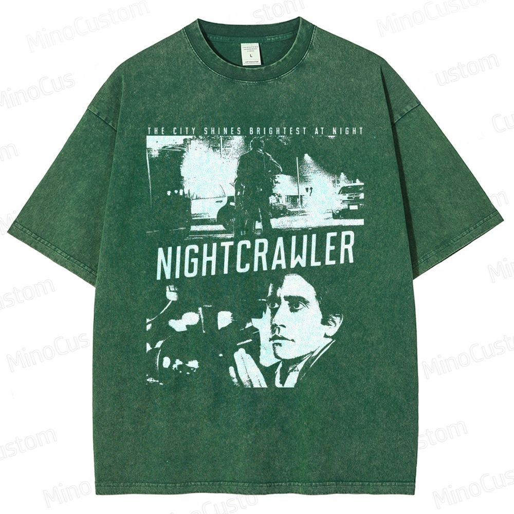 Nightcrawler Vintage Washed Thriller Drama T - shirt