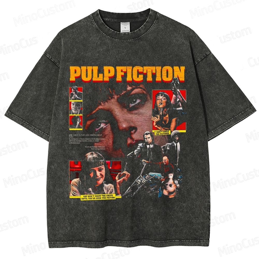 Pulp Fiction Vintage Washed Crime Comedy T - shirt