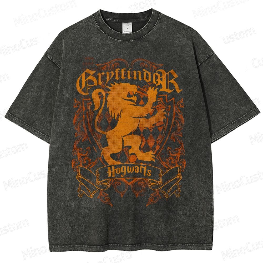 Harry Potter Gryffindor Vintage Washed Fantasy T - shirt