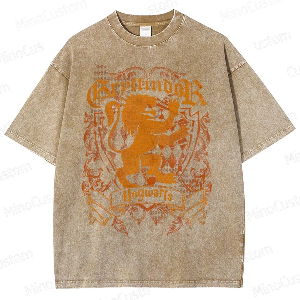 Harry Potter Gryffindor Vintage Washed Fantasy T - shirt