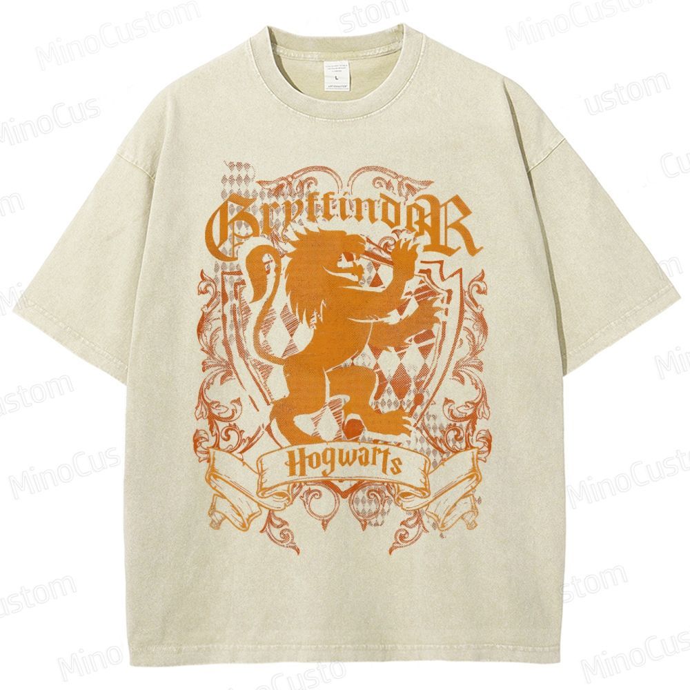 Harry Potter Gryffindor Vintage Washed Fantasy T - shirt