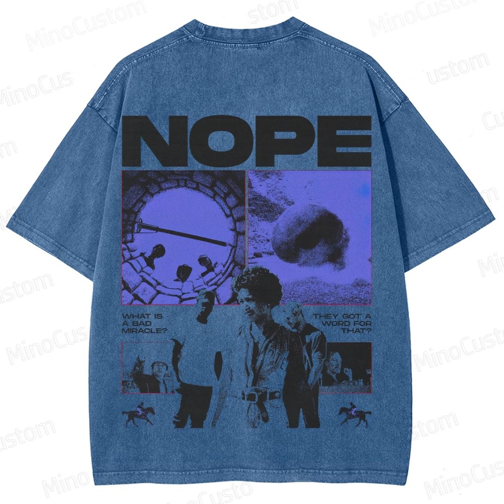 Nope Vintage Washed Sci - Fi Horror T - shirt