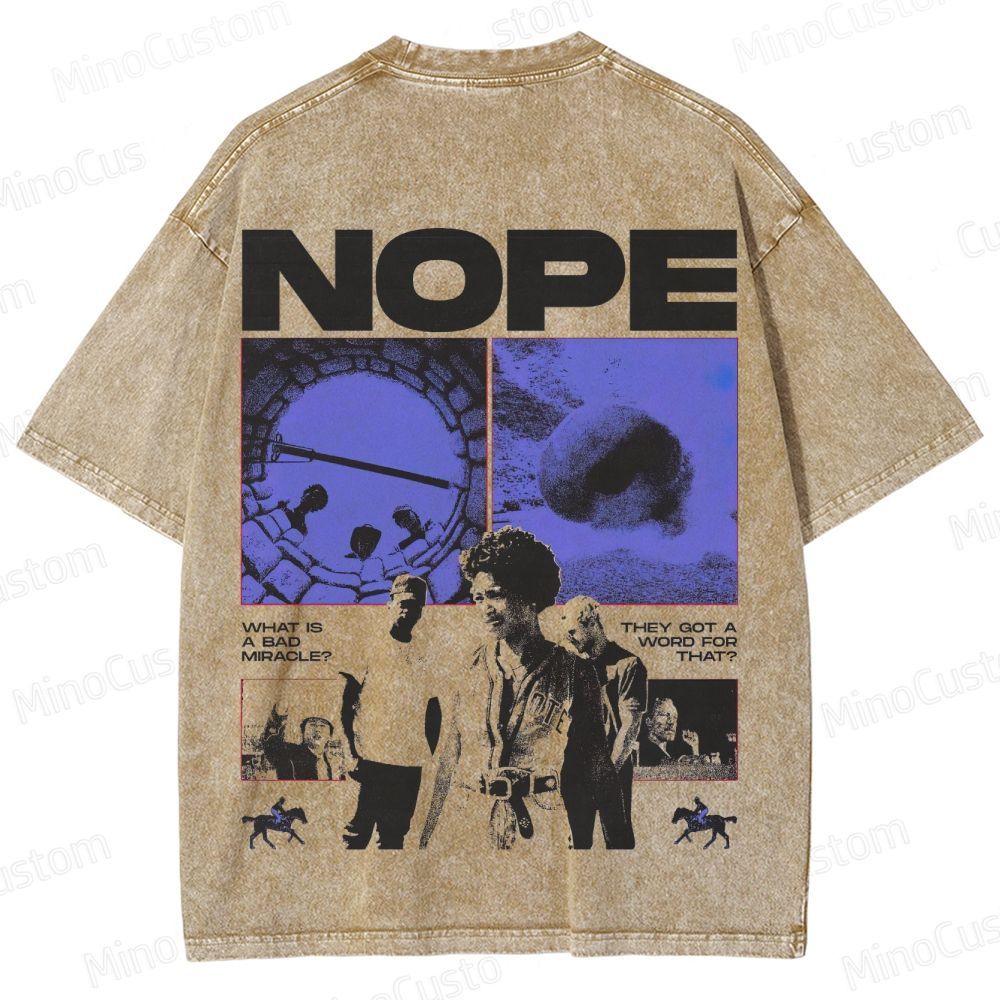 Nope Vintage Washed Sci - Fi Horror T - shirt