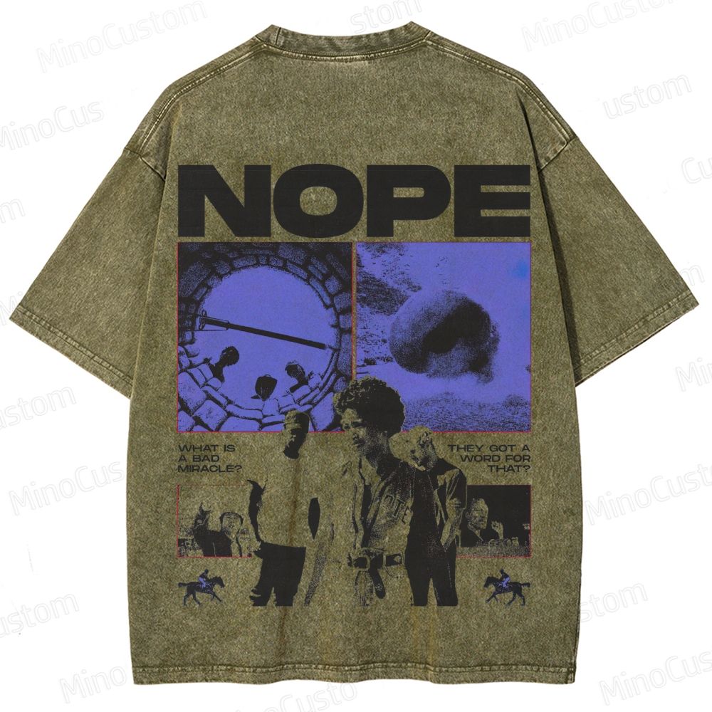 Nope Vintage Washed Sci - Fi Horror T - shirt