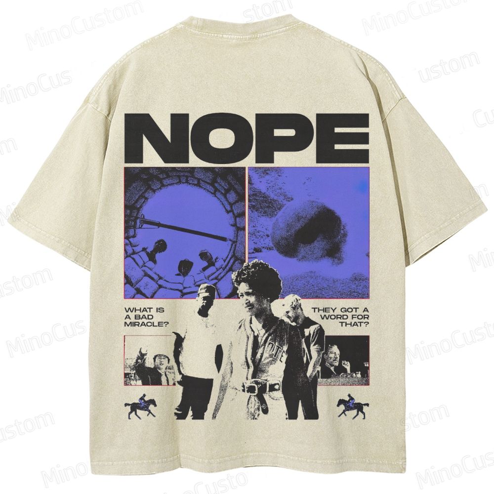 Nope Vintage Washed Sci - Fi Horror T - shirt