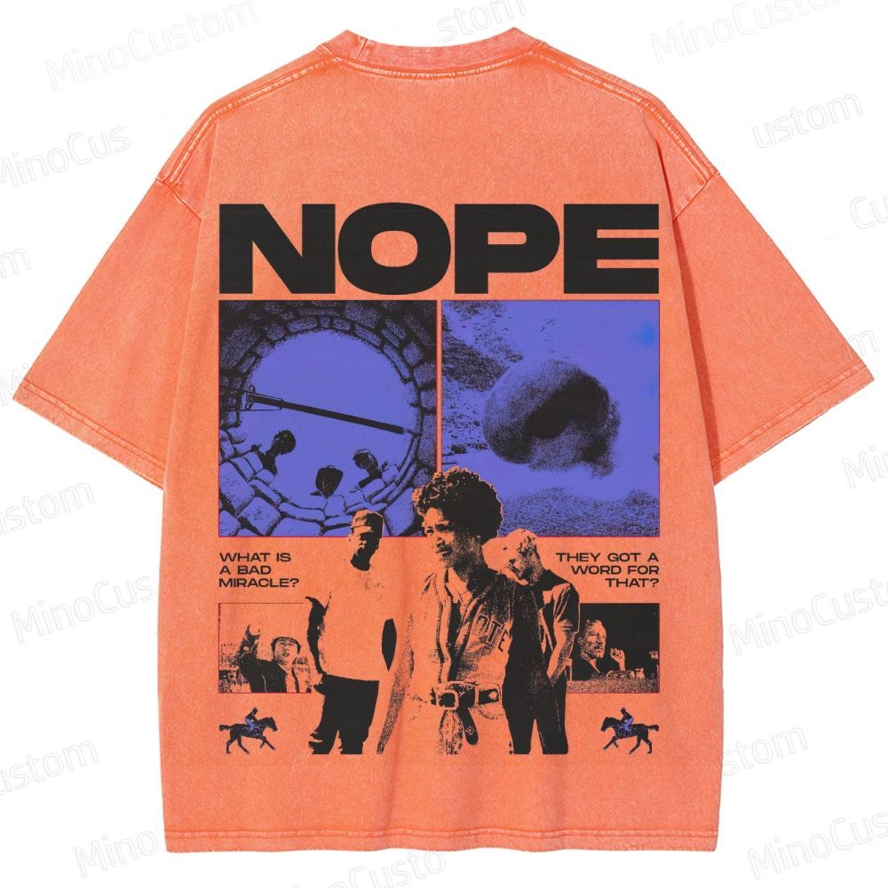 Nope Vintage Washed Sci - Fi Horror T - shirt