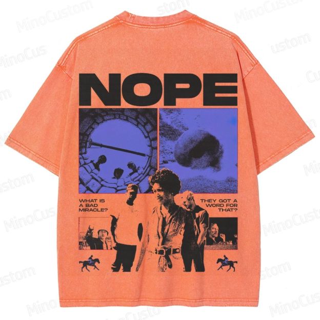 Nope Vintage Washed Sci - Fi Horror T - shirt