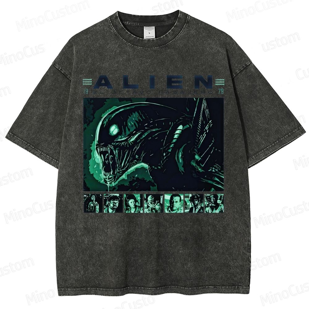 Alien Vintage Washed Sci - Fi Horror T - shirt