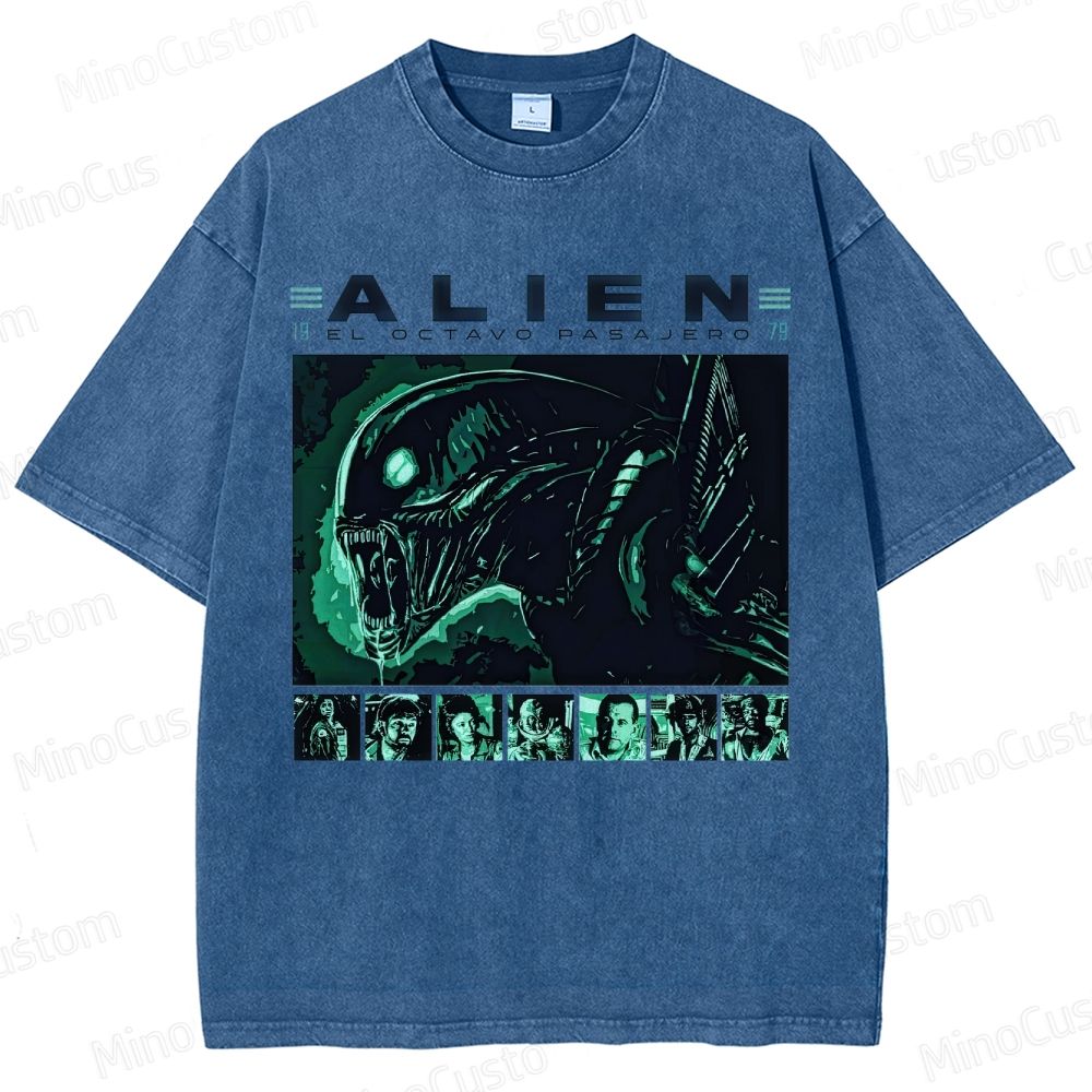 Alien Vintage Washed Sci - Fi Horror T - shirt