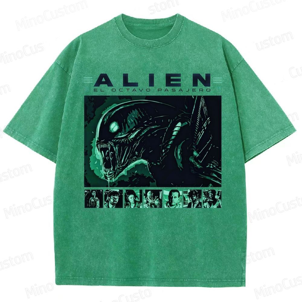 Alien Vintage Washed Sci - Fi Horror T - shirt