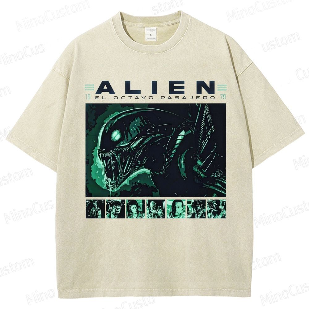 Alien Vintage Washed Sci - Fi Horror T - shirt