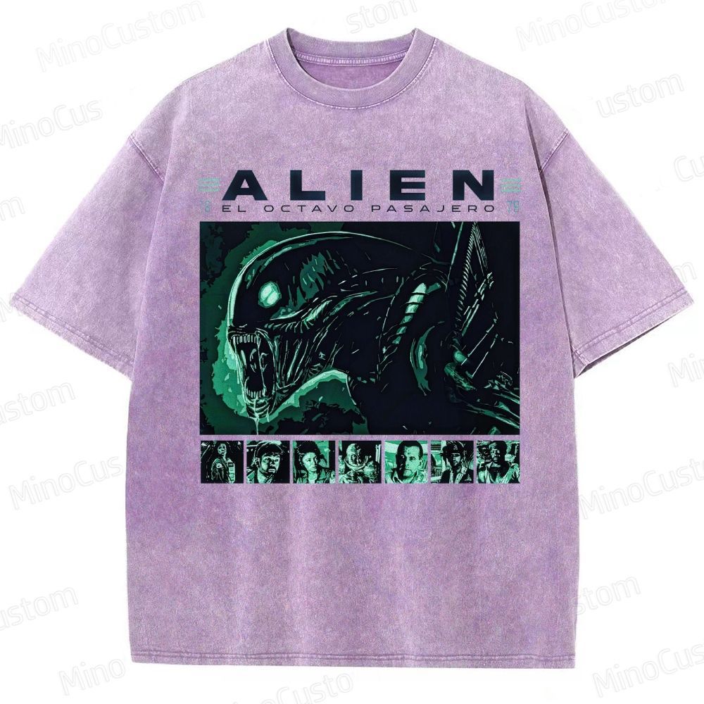 Alien Vintage Washed Sci - Fi Horror T - shirt