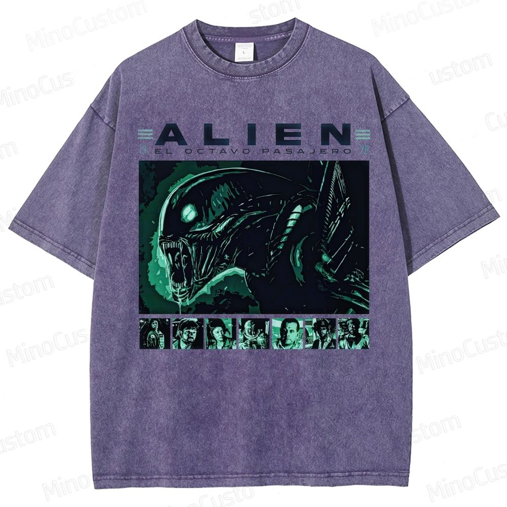 Alien Vintage Washed Sci - Fi Horror T - shirt
