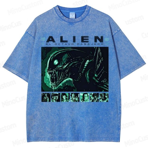 Alien Vintage Washed Sci - Fi Horror T - shirt