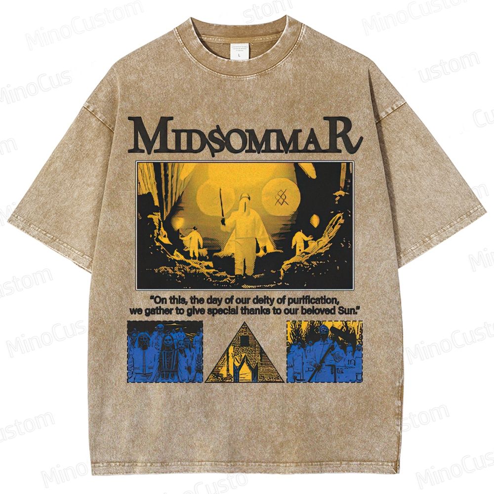 Midsommar Vintage Washed Folk Horror T - shirt