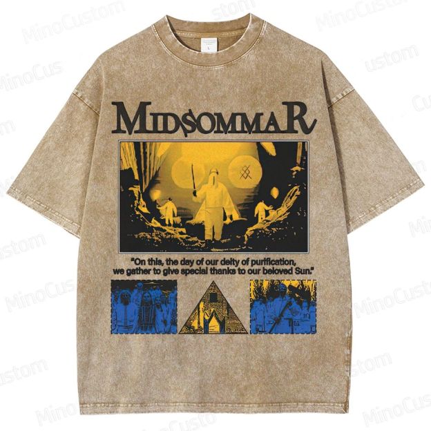 Midsommar Vintage Washed Folk Horror T - shirt