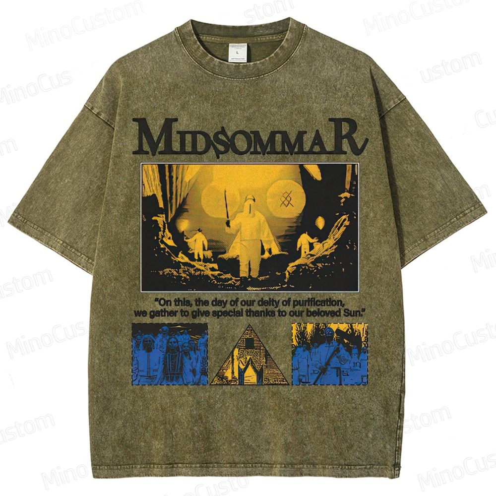 Midsommar Vintage Washed Folk Horror T - shirt