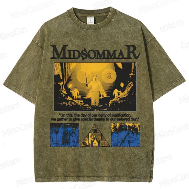 Midsommar Vintage Washed Folk Horror T - shirt