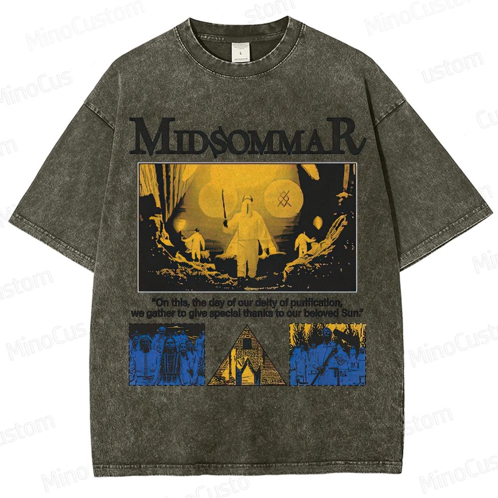 Midsommar Vintage Washed Folk Horror T - shirt