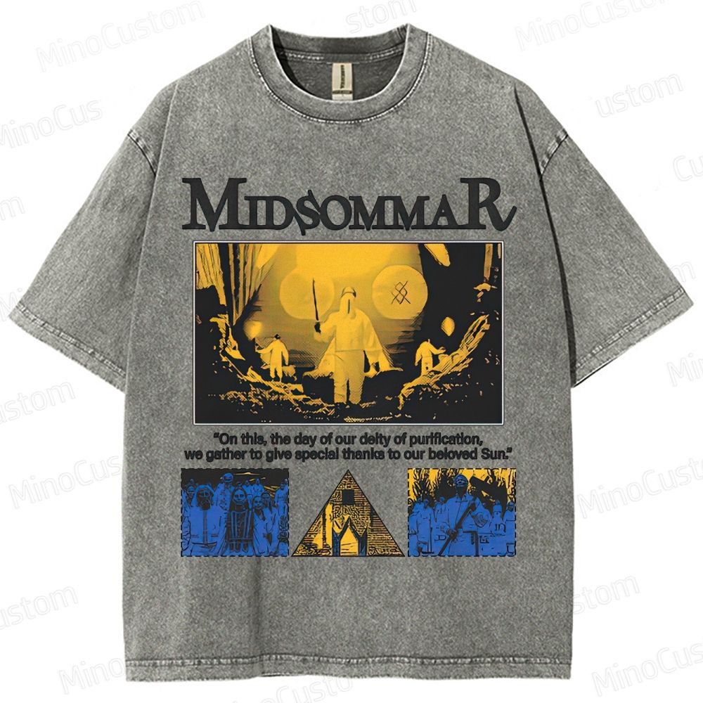 Midsommar Vintage Washed Folk Horror T - shirt