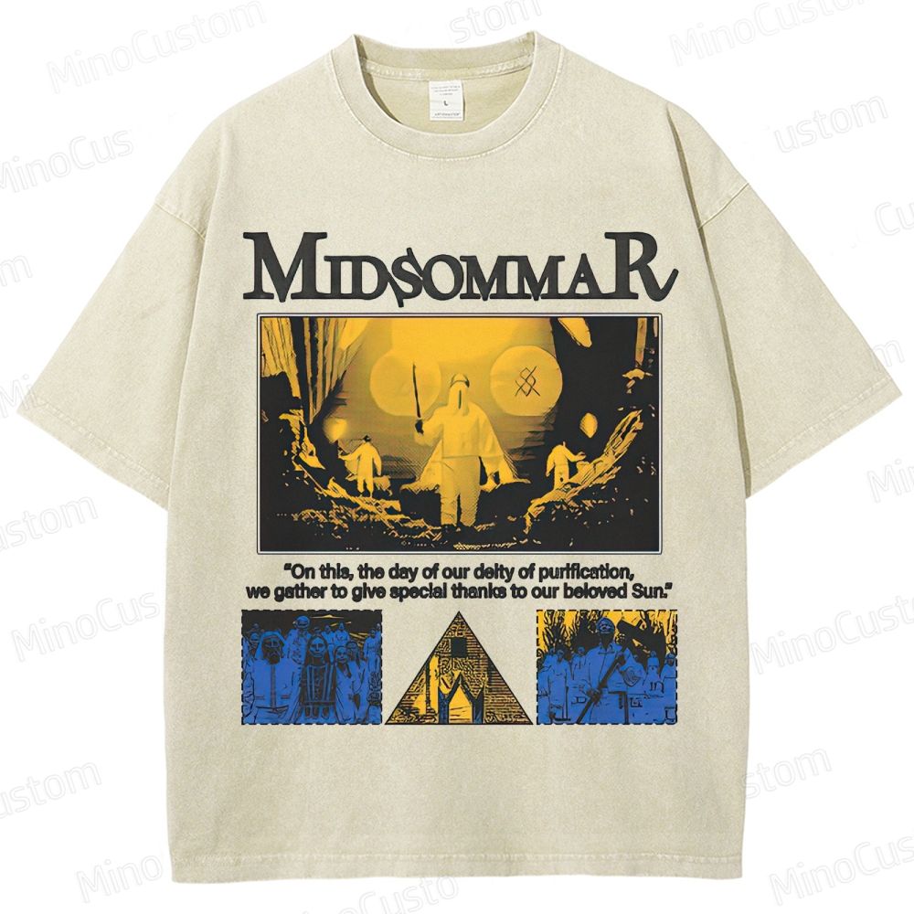 Midsommar Vintage Washed Folk Horror T - shirt