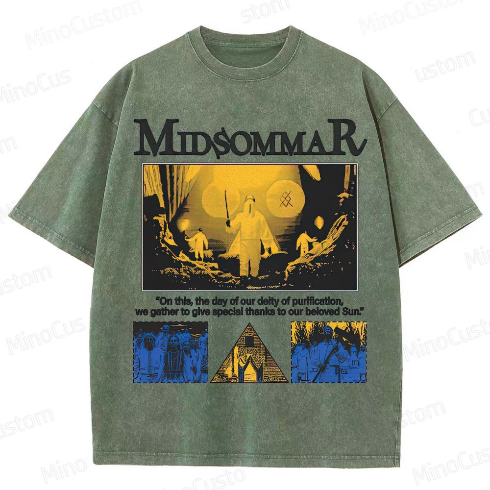 Midsommar Vintage Washed Folk Horror T - shirt