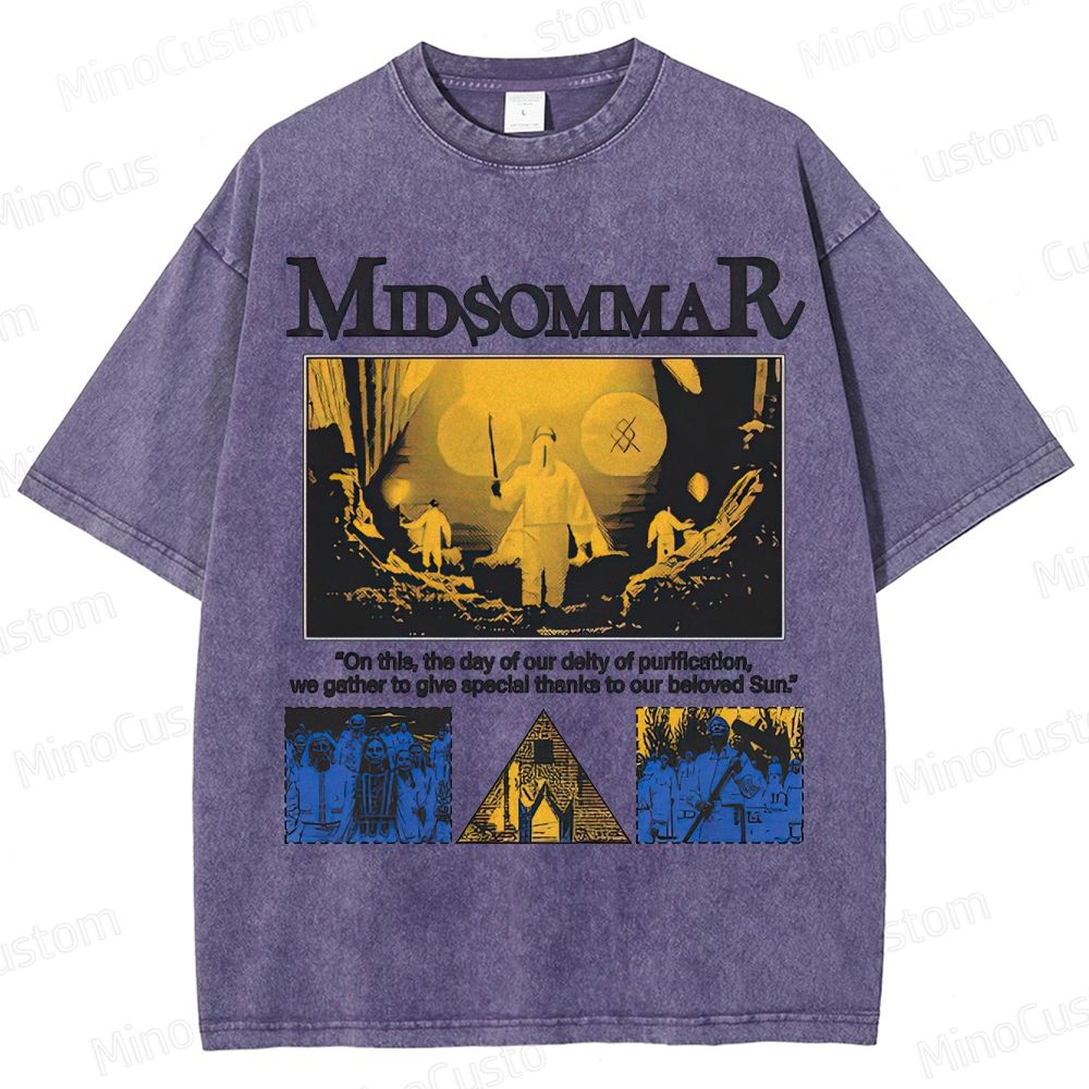 Midsommar Vintage Washed Folk Horror T - shirt