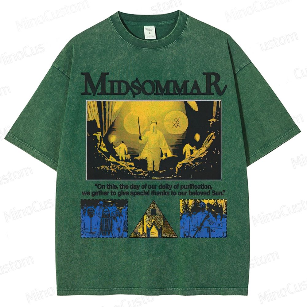 Midsommar Vintage Washed Folk Horror T - shirt