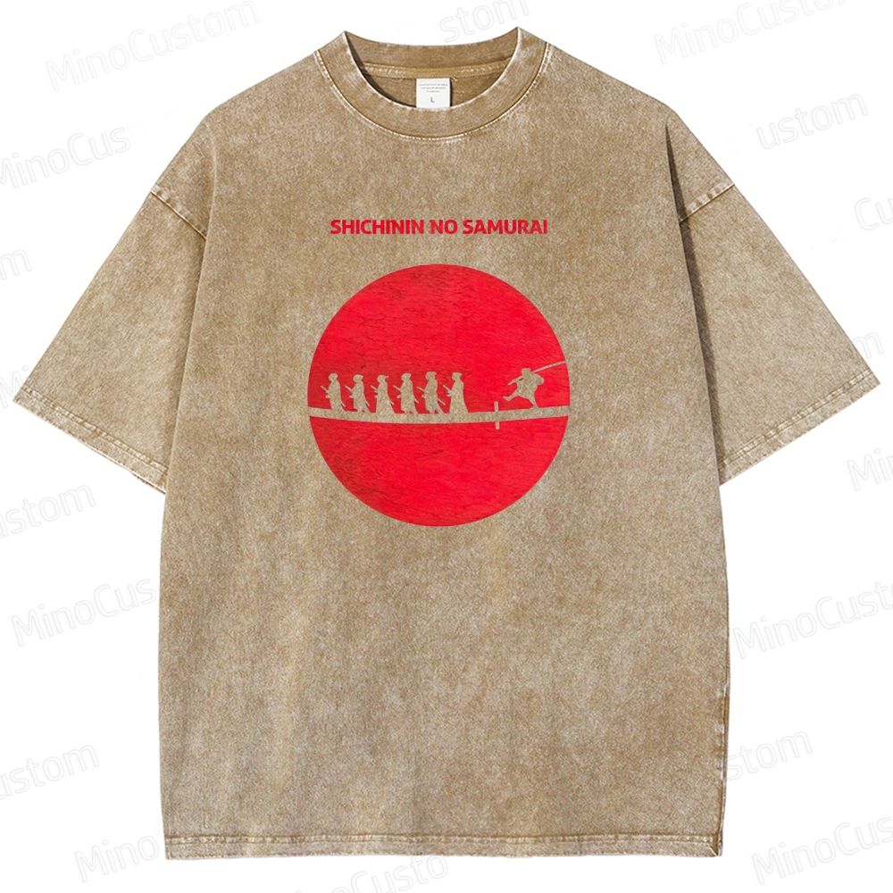 Seven Samurai Vintage Washed Classic Samurai Film T - shirt