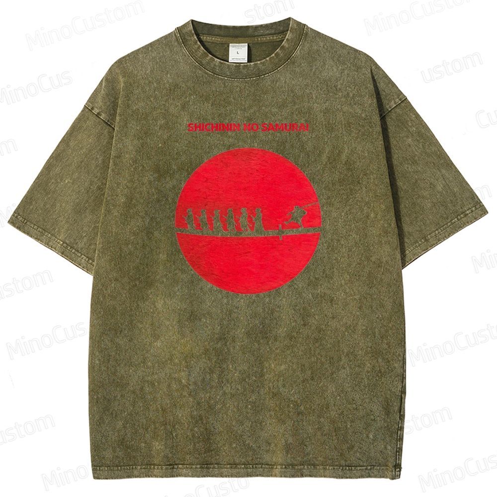 Seven Samurai Vintage Washed Classic Samurai Film T - shirt