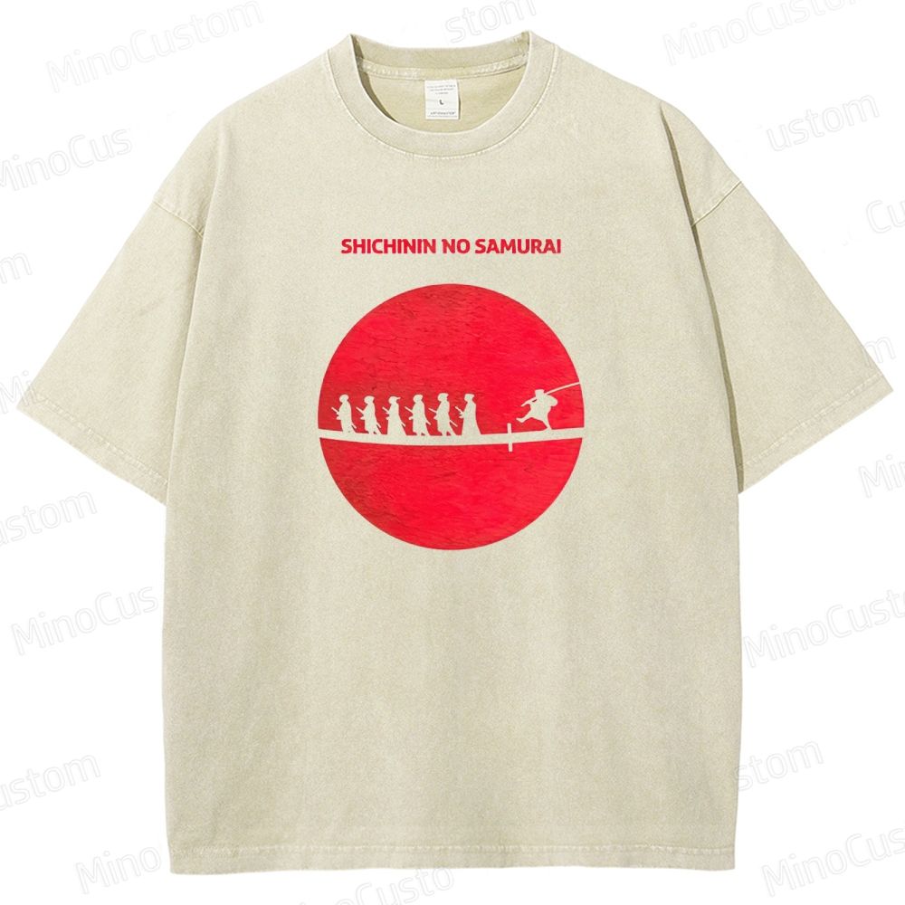 Seven Samurai Vintage Washed Classic Samurai Film T - shirt
