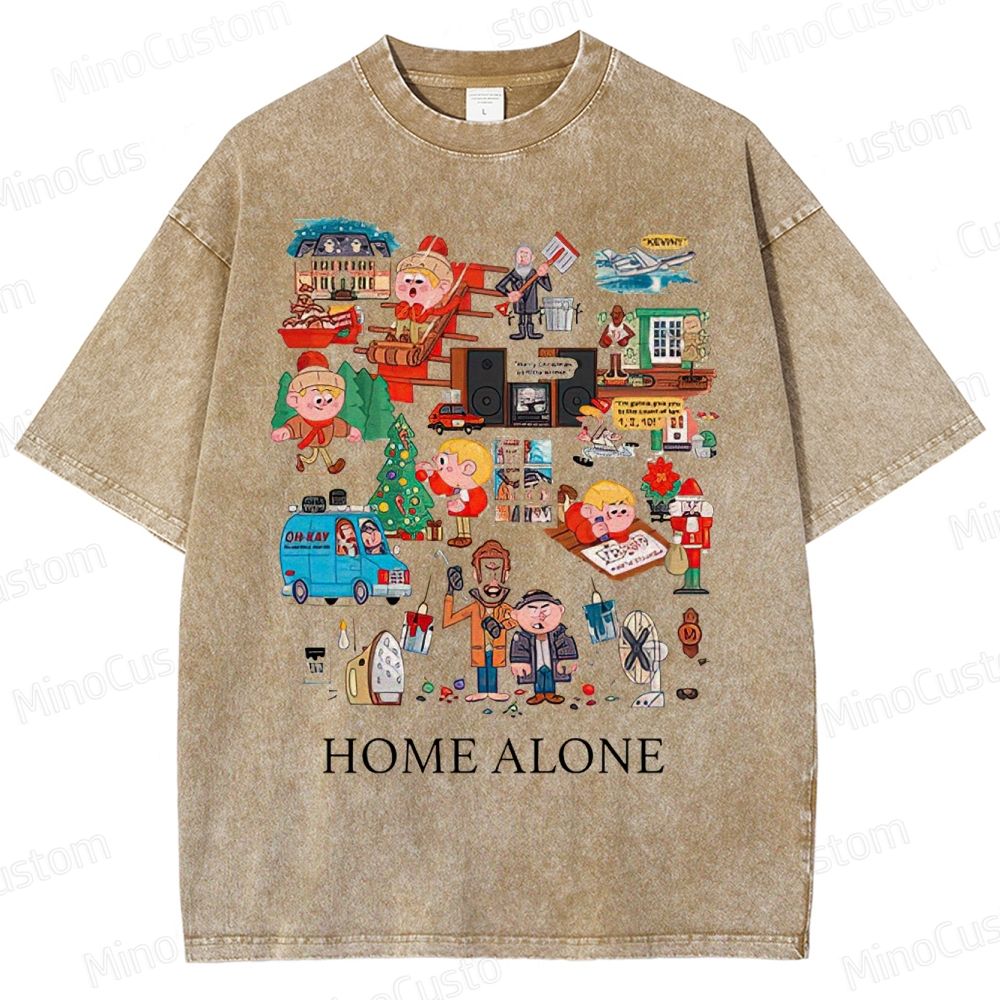 Home Alone Vintage Washed Christmas Comedy T - shirt